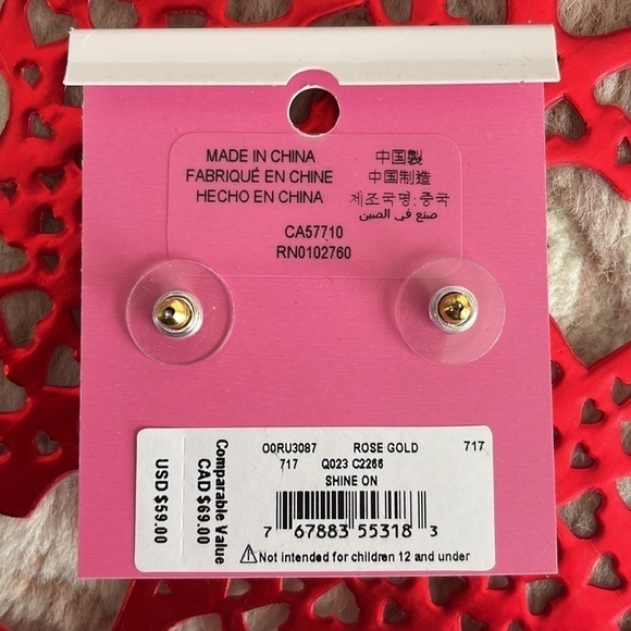 Brand New Kate Spade Shine On Rose Gold Floral Post Earrings - Picture 8 of 10